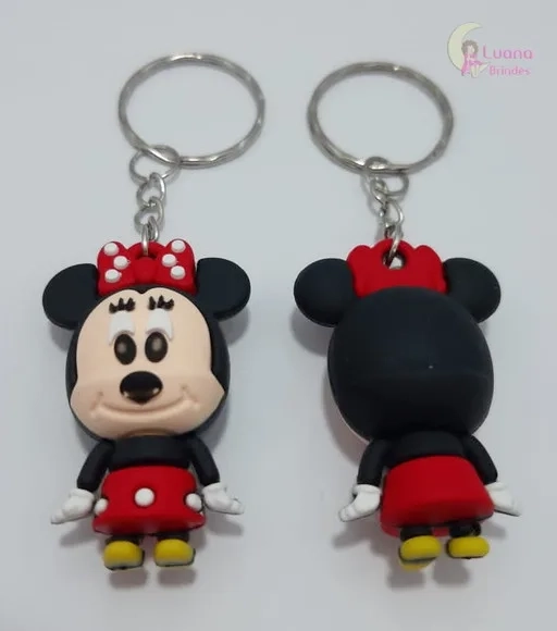 Chaveiro Minnie Emborrachado Pct 02 Unidades