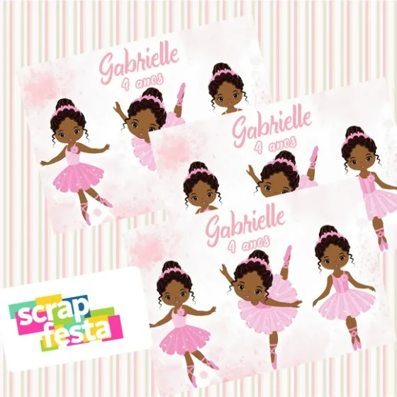 Adesivo Personalizado Retangular 10x7 Bailarina