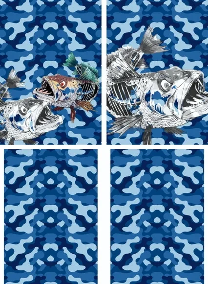 Arte Estampa Camisa Pesca-mod-0253