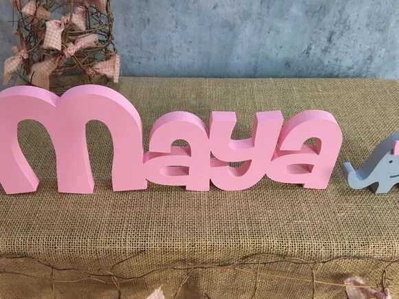 Letras de MDF -Nomes Linha CH + Elefantinha
