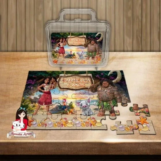 Quebra Cabeça Personalizado na Maleta Moana 2