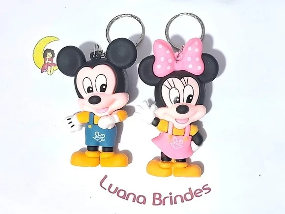 Chaveiro Turma do Mickey 6cm Emborrachado Pcts com 2 Unidade