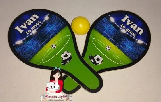 Raquetes de Ping Pong Tema Futebol