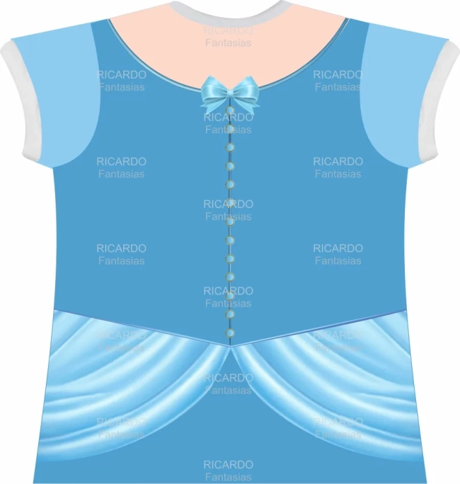 Blusa Adulto Fantasia Princesa Azul Carnaval e Festa Temática