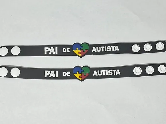 Pulseira Pai de Autista 22cm Emborrachado - 3 Unidade