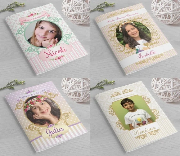 Lembrança Comunhão Com Fotos - Livrinho De Orações 10x15 Cm