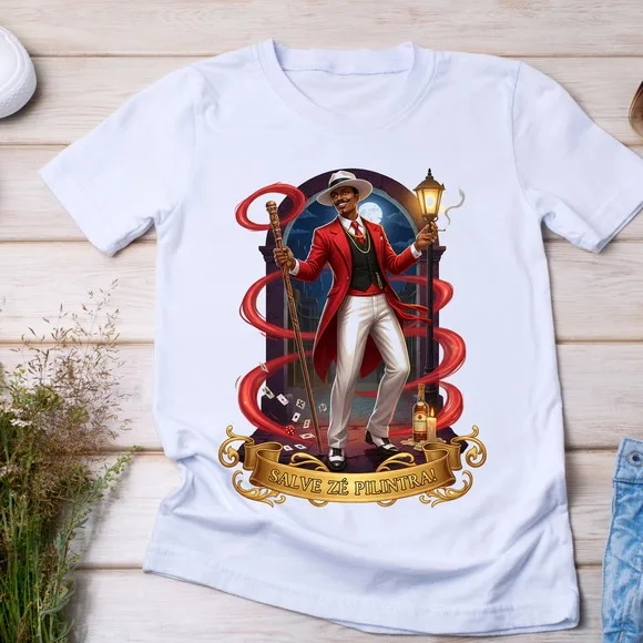 Camiseta Zé Pilintra Salve Zé Pilintra! Malandro da Lapa