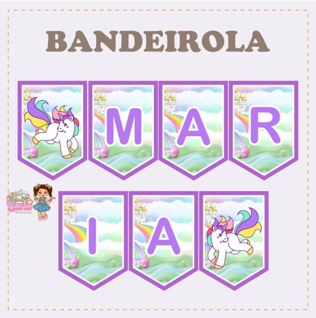 Kit Festa Só Um Bolinho UNICORNIO - Decoração de Festa