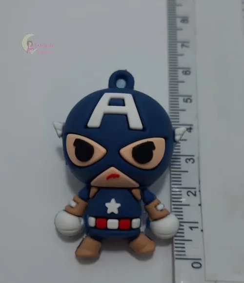 Pingente Capitão América de Borracha - 4,8cm - pct c/2 unid