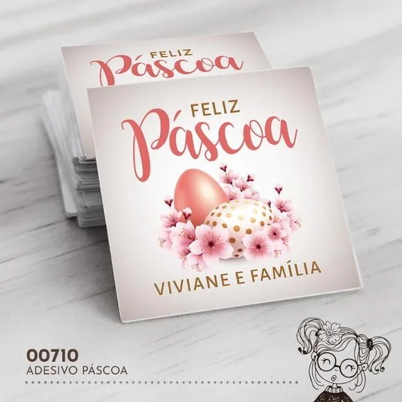 Adesivo Quadrado Páscoa - 00710