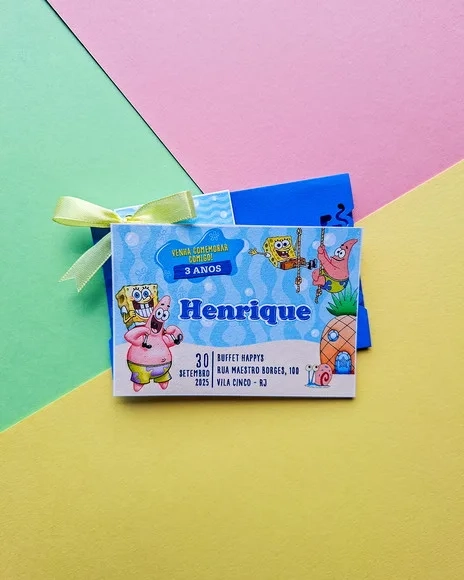 Convite Infantil Tipo Janela - Temas Variados