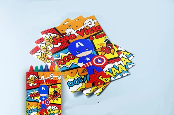 Revista para colorir com Giz de cera Personalizada todos os temas