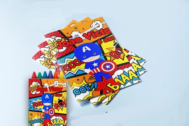 Revista para colorir com Giz de cera Personalizada todos os temas