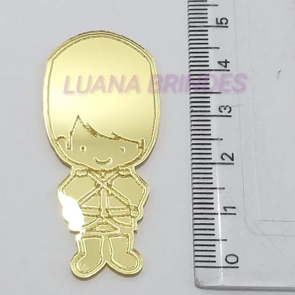 Aplique Soldadinho de Chumbo em Acrílico Espelhado Dourado