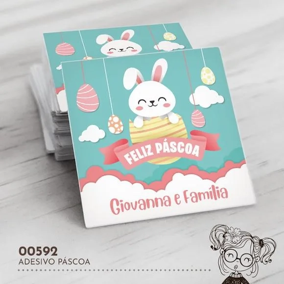 Adesivo Quadrado Páscoa - 00592