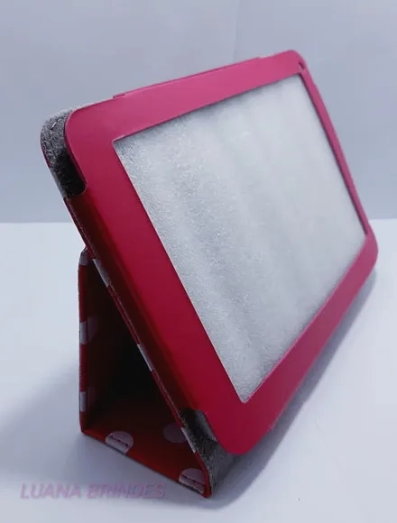 Capa Rosa de Couro para Tablet - 1 Unidade