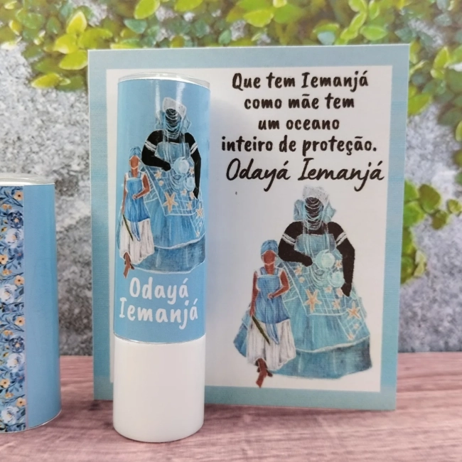 21 Lembrancinhas Personalizada Hidratante Labial Manteiga de Cacau Iemanjá, Yemanjá Qualquer tema