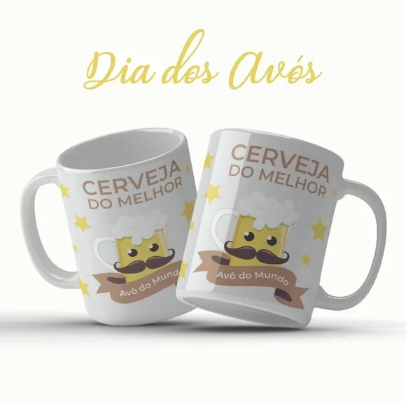 Caneca Divertida Avô Cerveja do Melhor Avô do Mundo