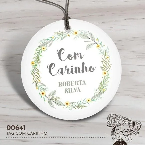 Tag Redonda com Carinho - 00641