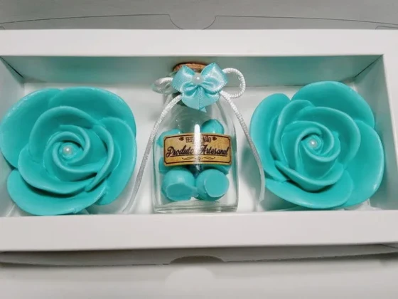 Kit Presente de Aniversário, Pote de Pérolas com Sabonetes