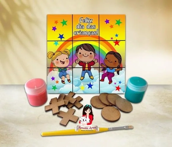 Jogo da Velha com Tinta Personalizado Dia das Crianças 2024