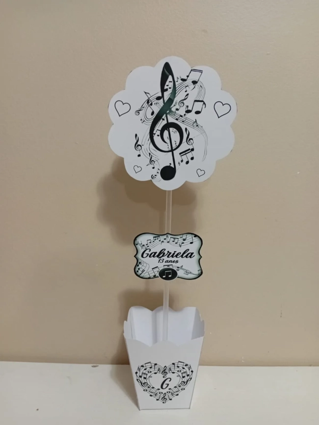 Centro de Mesa Personalizados Notas Musicais
