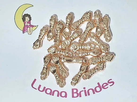 Pingente Figa Dourado Abs Pacote com 20 Unidades