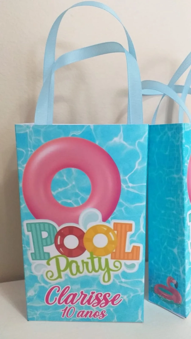 Sacolinhas Personalizadas Pool Party para Lembrancinhas
