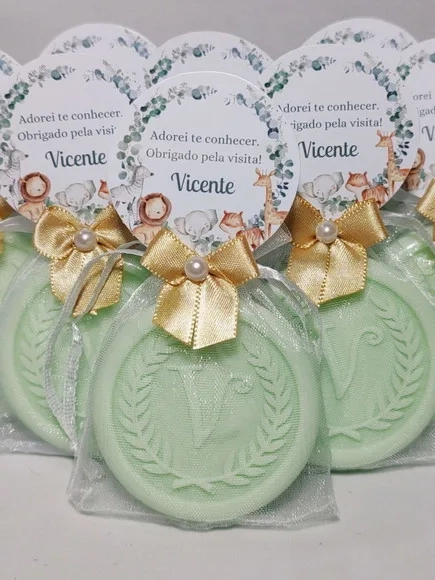 Lembrancinha Safári Personalizada, Sabonete Letra Inicial
