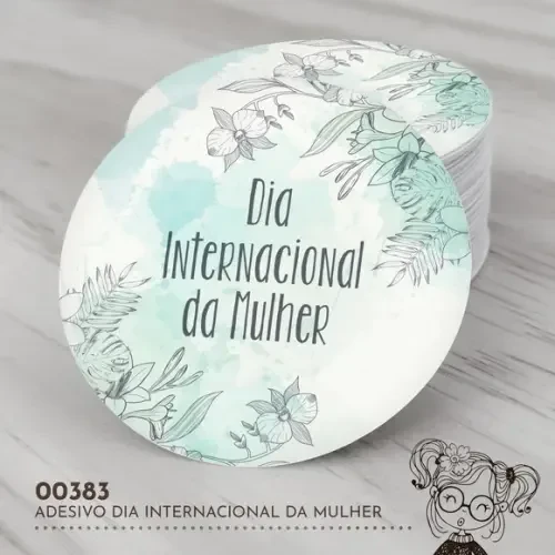 Adesivo Redondo Dia Internacional da Mulher - 00383