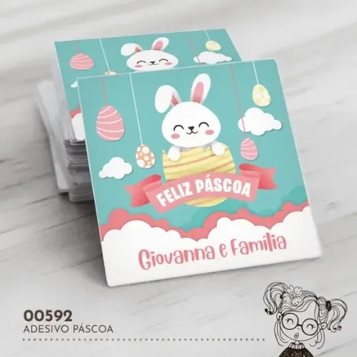 Adesivo Quadrado Páscoa - 00592