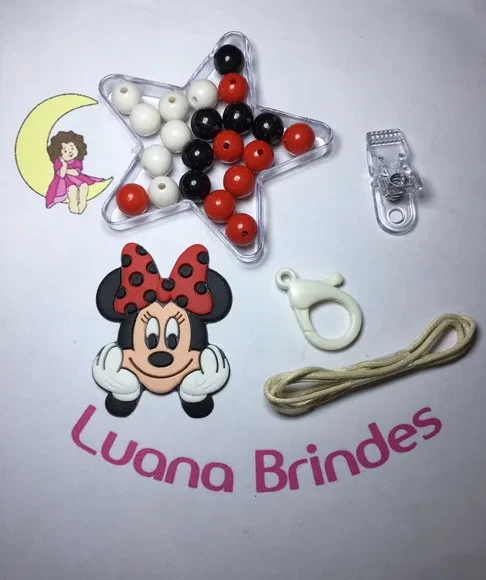 Kit Prendedor de Chupeta carinha da Minnie 1 Kit.