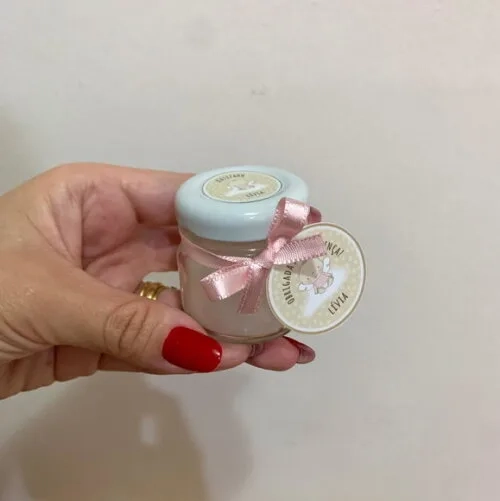 Lembrança Batizado Vela Vegetal Aromática Vidro Anjinha