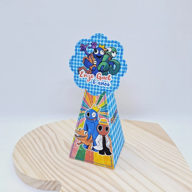 PEGUE E MONTE - Kit Festa RAINBOW FRIENDS - Decoração de Festa - Caixinhas Personalizadas