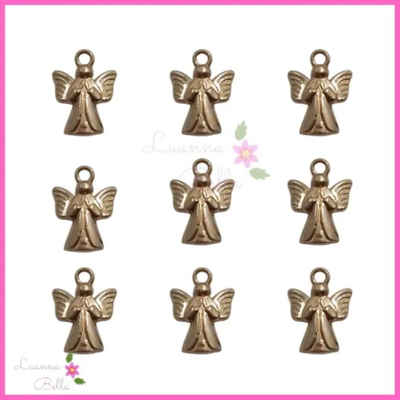 Pingente de Metal Rose Anjo da Guarda - Pct C/12unds