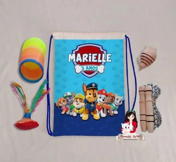 Mochila Boa Infância Tema Patrulha Canina Azul 2