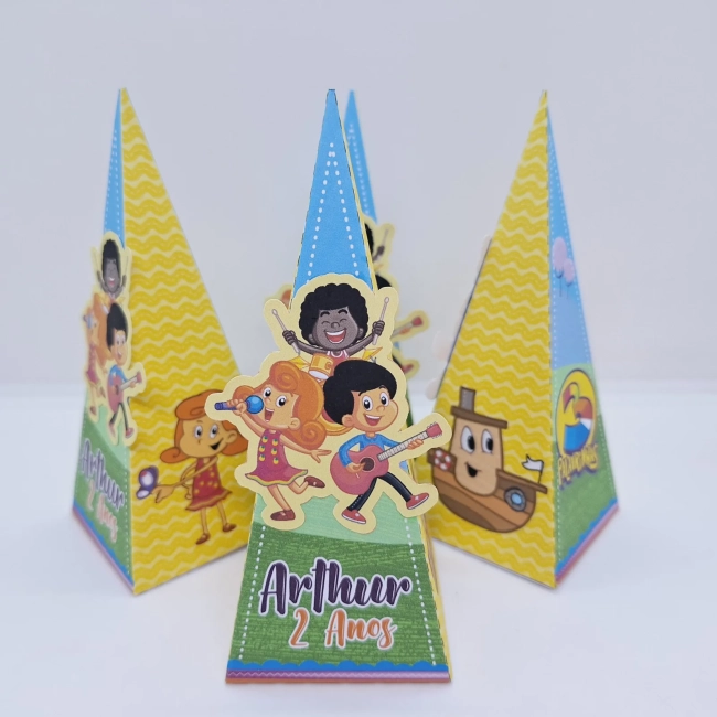 PEGUE E MONTE - Kit Festa TRÊS PALAVRINHAS- Decoração de Festa - Caixinhas Personalizadas