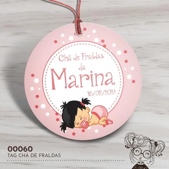 Tag Redonda Chá de Fraldas - 00060