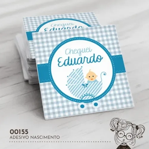 Adesivo Quadrado Nascimento Bebezinho - 00155