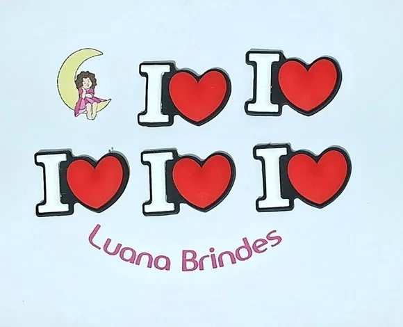 Aplique I Love Emborrachado Pacote com 6 Undiades