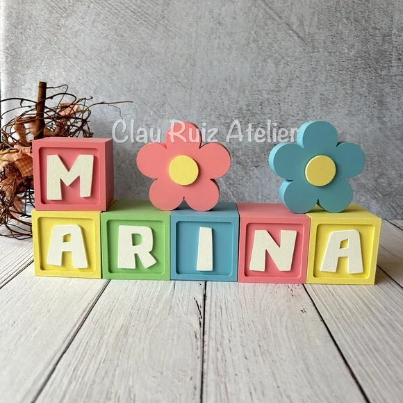 Flores Dupla de Cubos 6x6cm Candy Ts Decoração Bebê