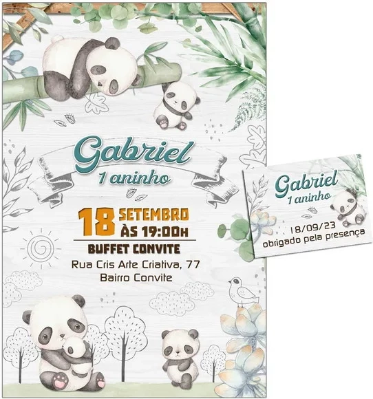Convite Digital C/tag Panda 4