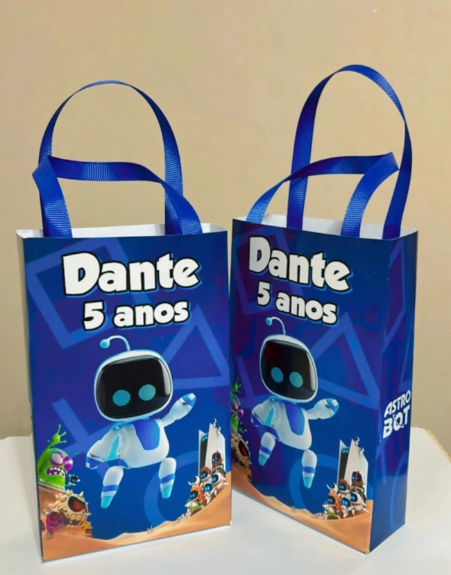Sacolinhas Personalizadas Astro Bot Lembrancinhas Para Aniversário
