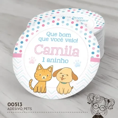 Adesivo Redondo Pets - 00513