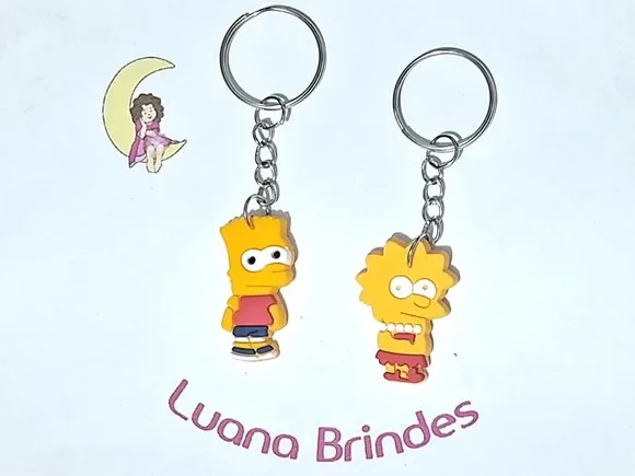 Chaveiro os Simpsons Emborrachado Pacote com 6 Unidades