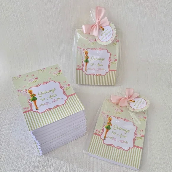 Lembrancinha Mini Bloco personalizado Tinker Bell