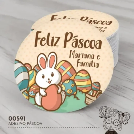 Adesivo Redondo Páscoa - 00591