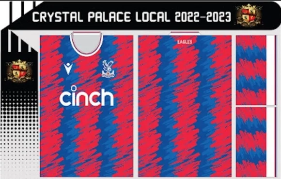 Vetor Da Camisa Do Crystal Palace 2022/2023
