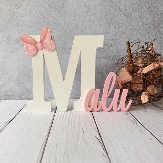 Letra Decorativa em MDF Personalizada com Nome – Decoração para Quarto de Bebê