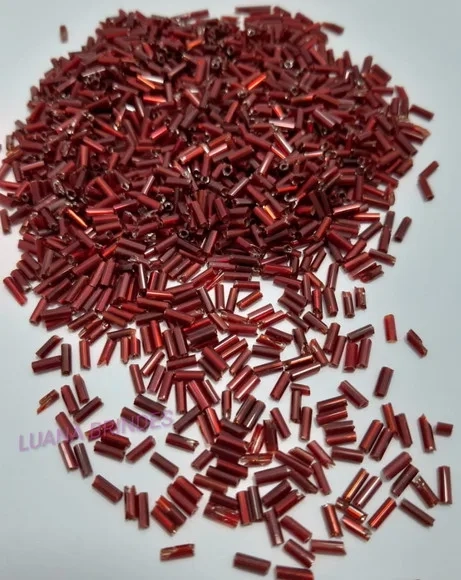 Canutilho Vermelho de acrílico - 4,5mm - pct com 50 gramas